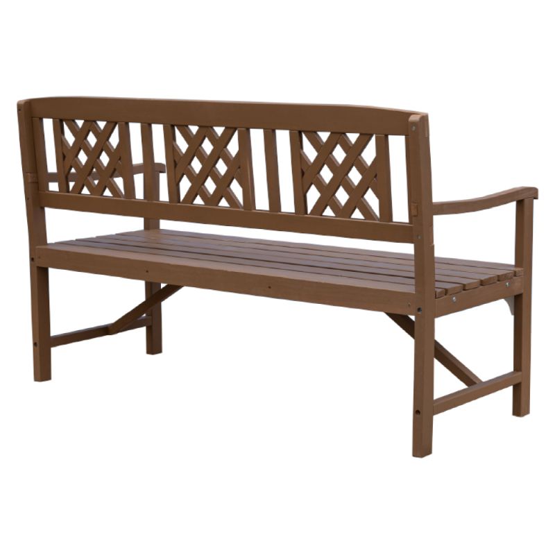 Drevená záhradná lavička z masívu, hnedá, 148cm