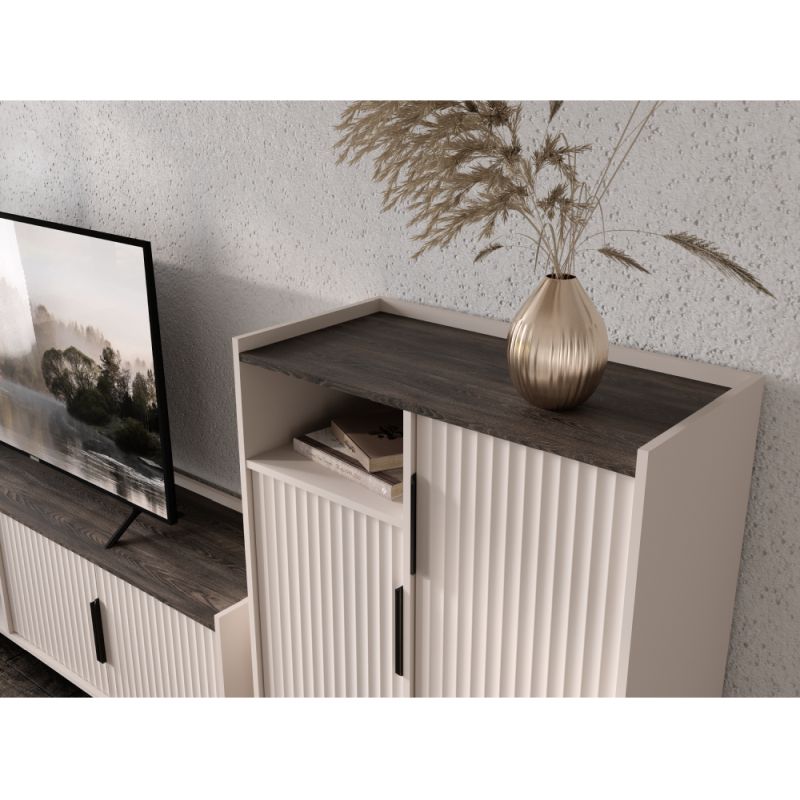 Komoda KOM2D2S, kašmír, norkový gaštan arvadonna, kombinovaná