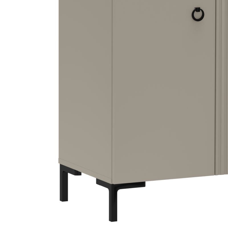 Komoda 2D1S, sivohnedá Taupe, dub silverjack, kombinovaná