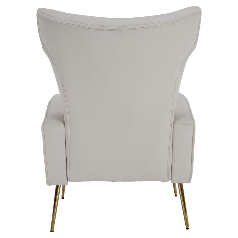 Nadčasové relaxačné kreslo, béžová Velvet látka, zlaté nohy