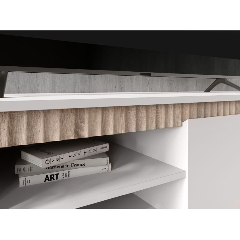 Štýlový TV stolík RTV1K2So, kašmír, dub sonoma