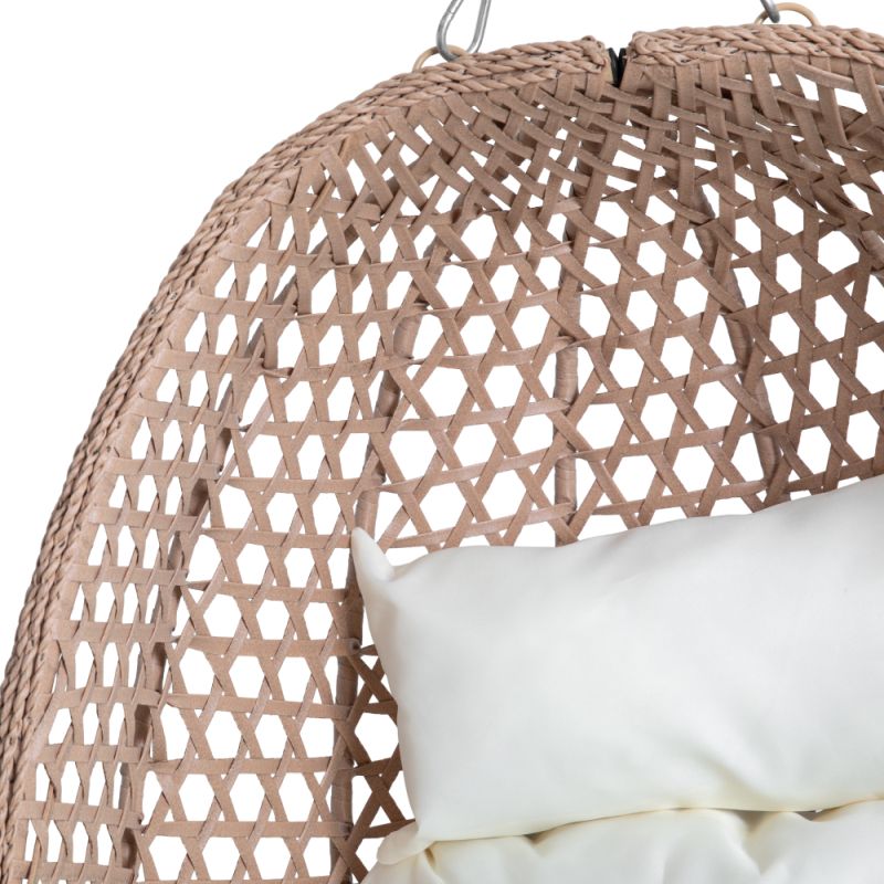 Závesné kreslo, skladacie, medené, krémový vankúš