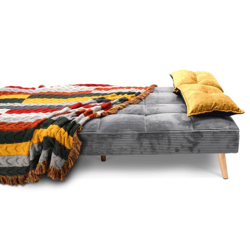 Moderná trojmiestna rozkladacia pohovka, sivá, látka