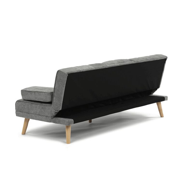 Štýlová trojmiestna rozkladacia pohovka, sivá, látka