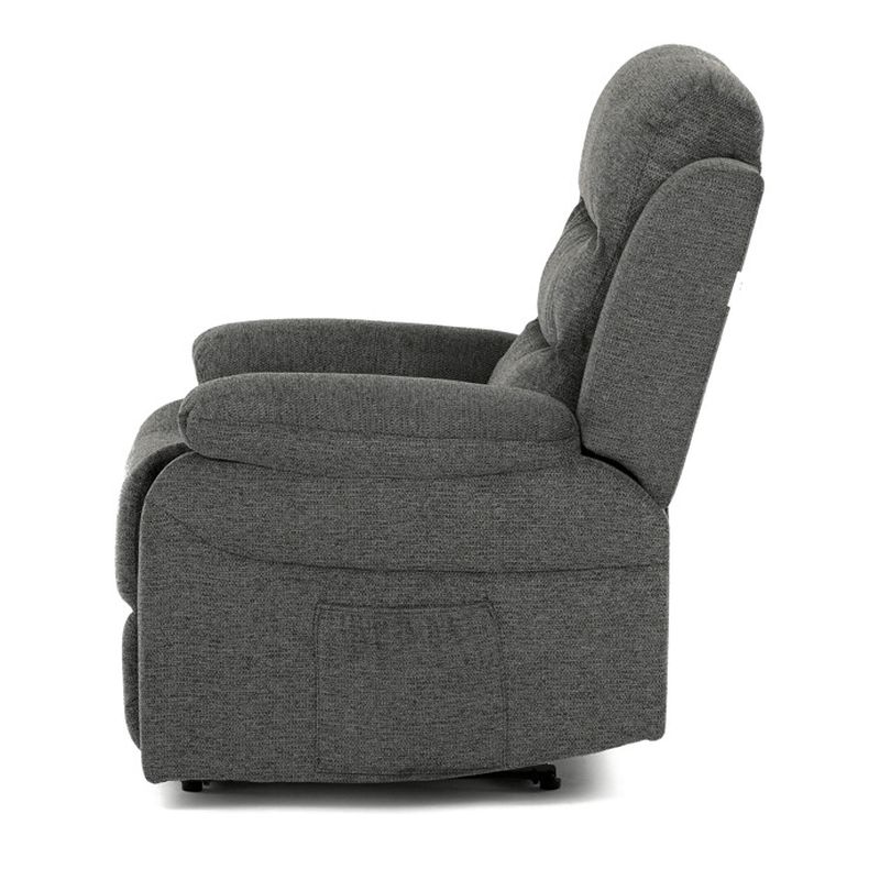 Elegantné polohovacie kreslo, manuálne ovládanie, sivá, látka