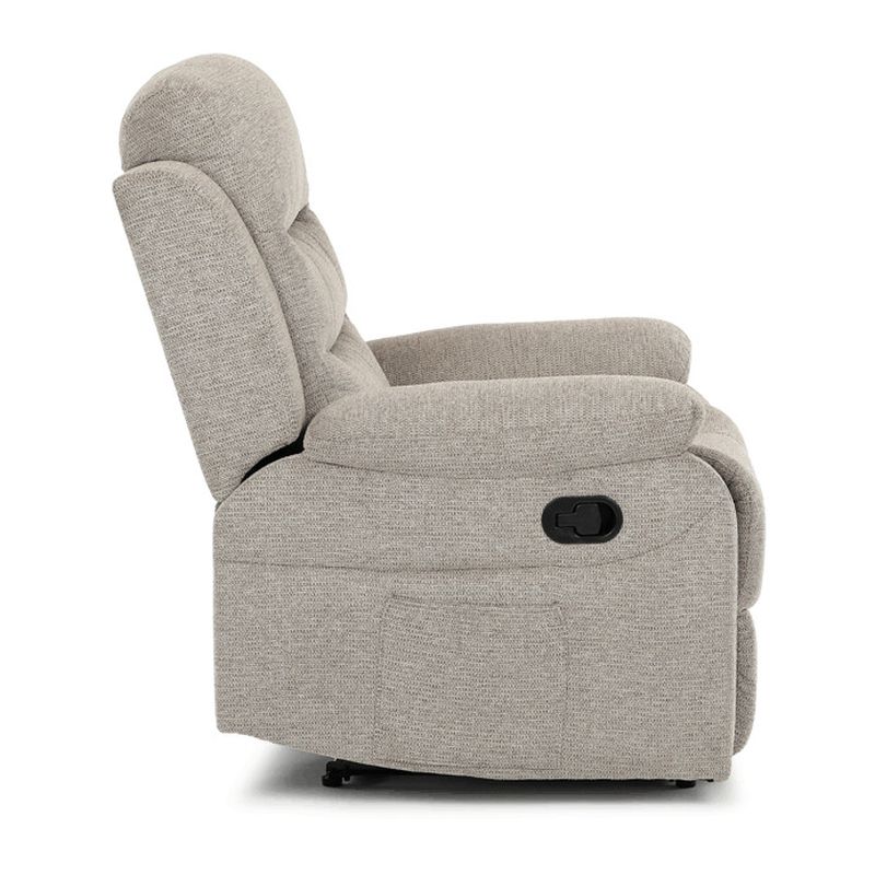 Elegantné polohovacie kreslo, manuálne ovládanie, béžová, látka