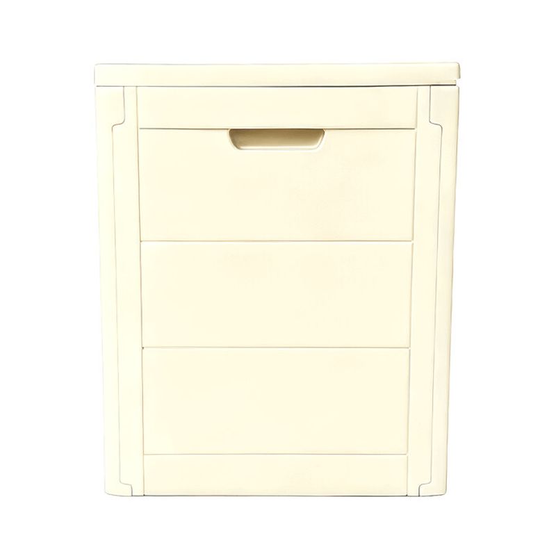 Záhradný úložný box, béžový, 120 l, s dekorom dreva