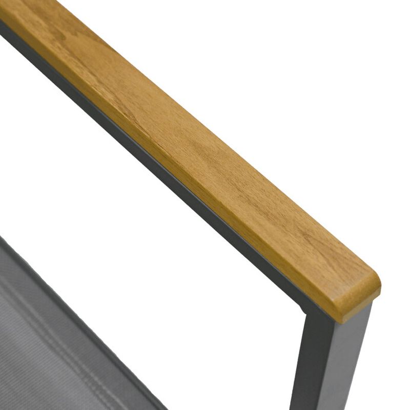 Záhradná stolička, kov čierny, sivá sieťovina, stohovateľná