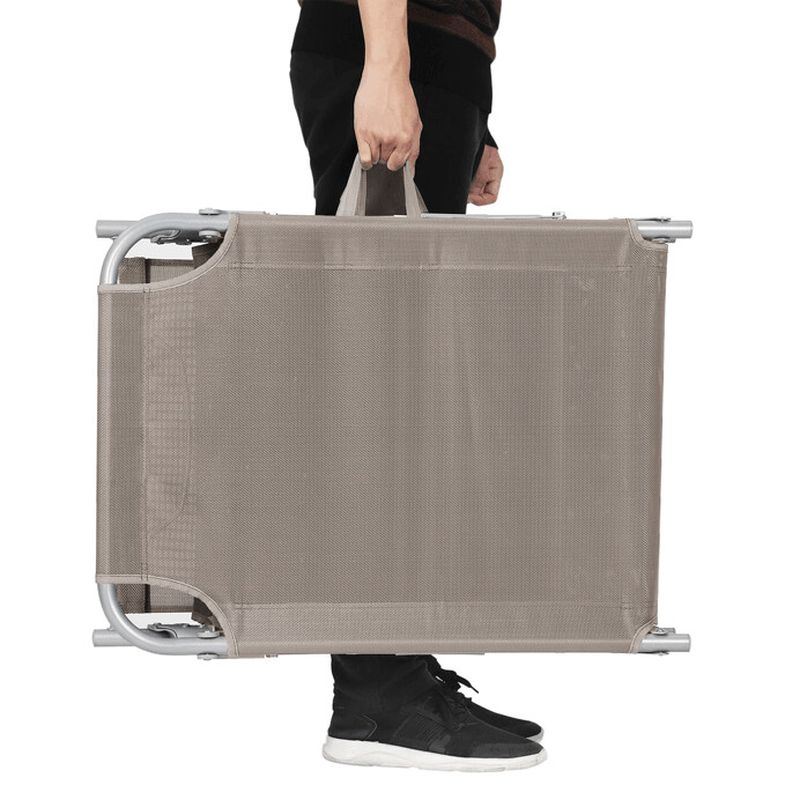 Záhradné ležadlo, krémové, látka, nastaviteľná opierka