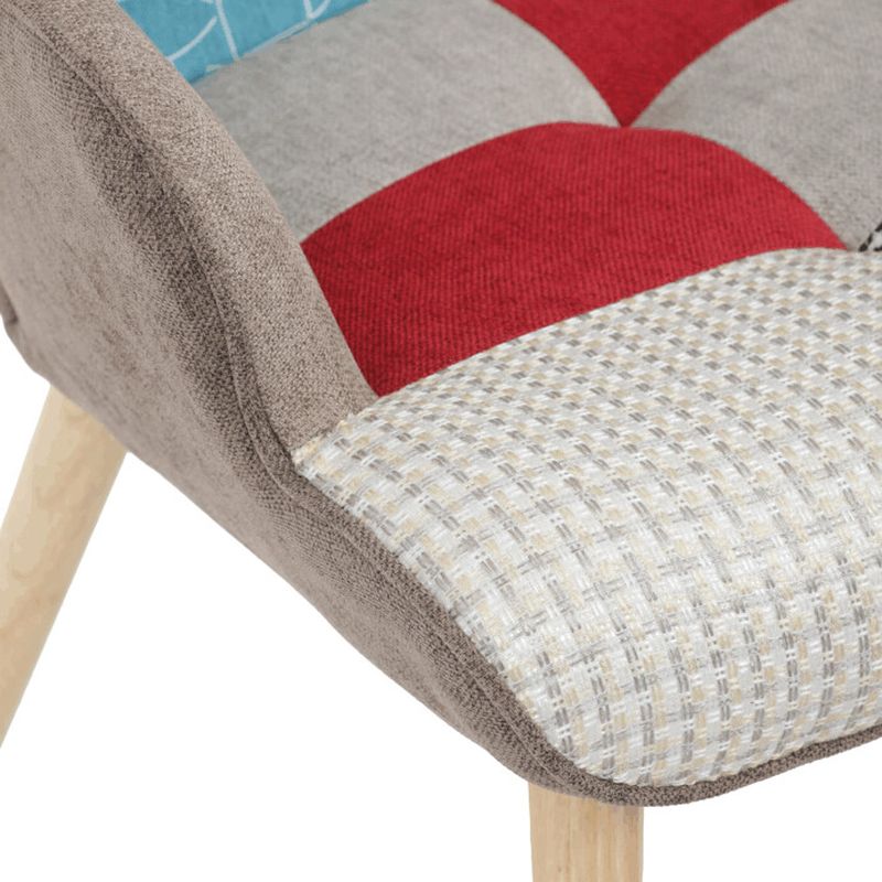Relaxačné kreslo ušiak s taburetom, viacfarebné patchwork, látka