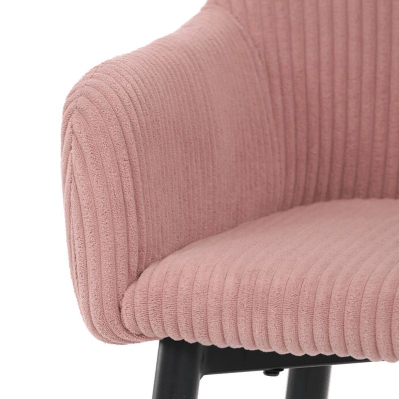 Moderná barová stolička, ružová manšestrová látka