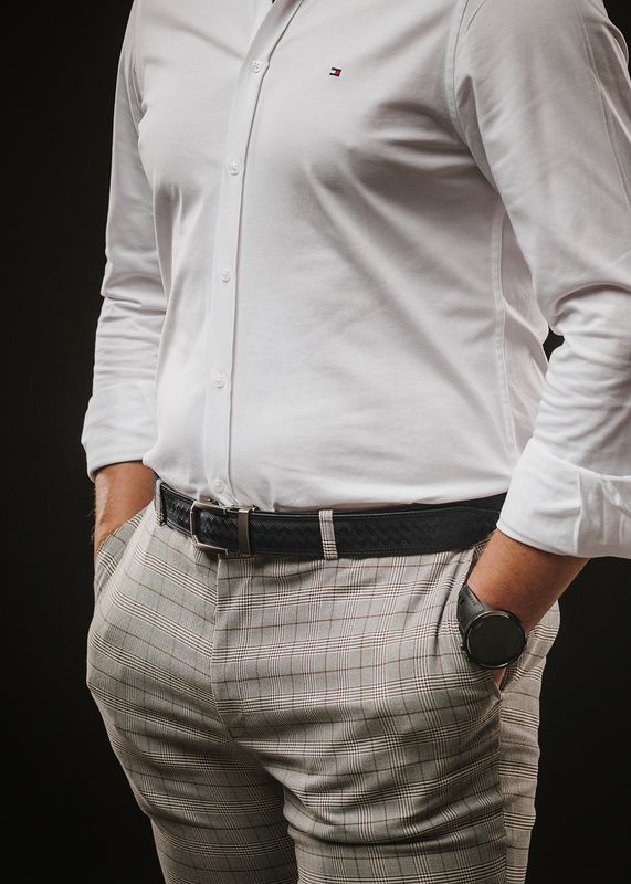 Kožený opasok NICKEL GAP čierny, automatická pracka, limitovaná edícia