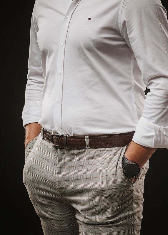 Kožený opasok NICKEL GAP tmavo hnedý, automatická pracka, limitovaná edícia