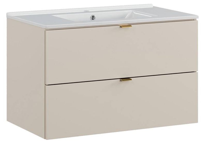 Skrinka do kúpeľne 82-80-46-2S, kašmír mat, 2x zásuvka