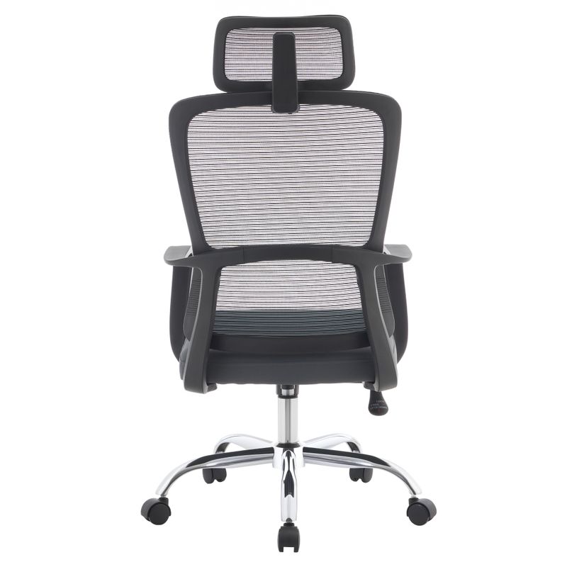 Kancelárske kreslo sivé s čiernou sieťovinou a chrómovou podstavou