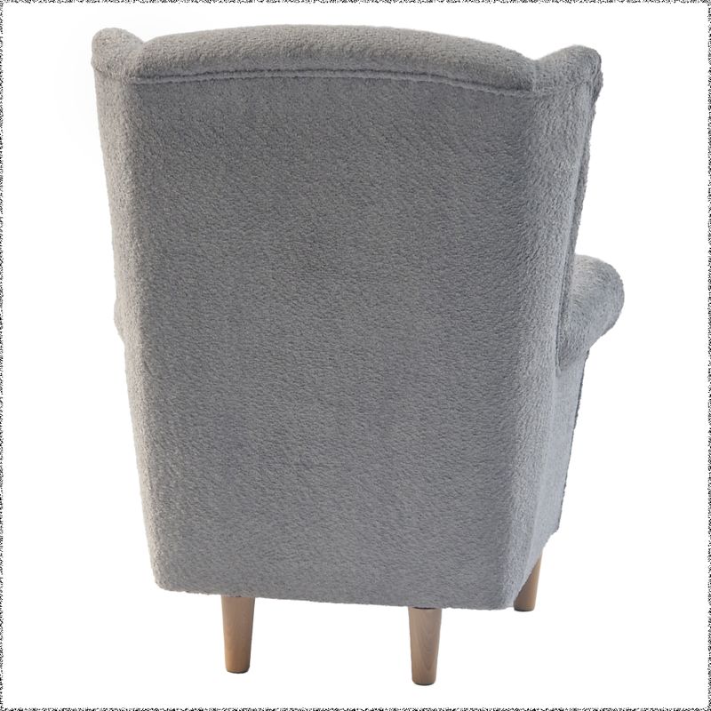 Dizajnový ušiak, sivý v látke Coral Bouclé