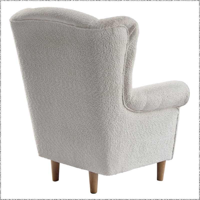 Dizajnový ušiak, smotanový v látke Coral Bouclé