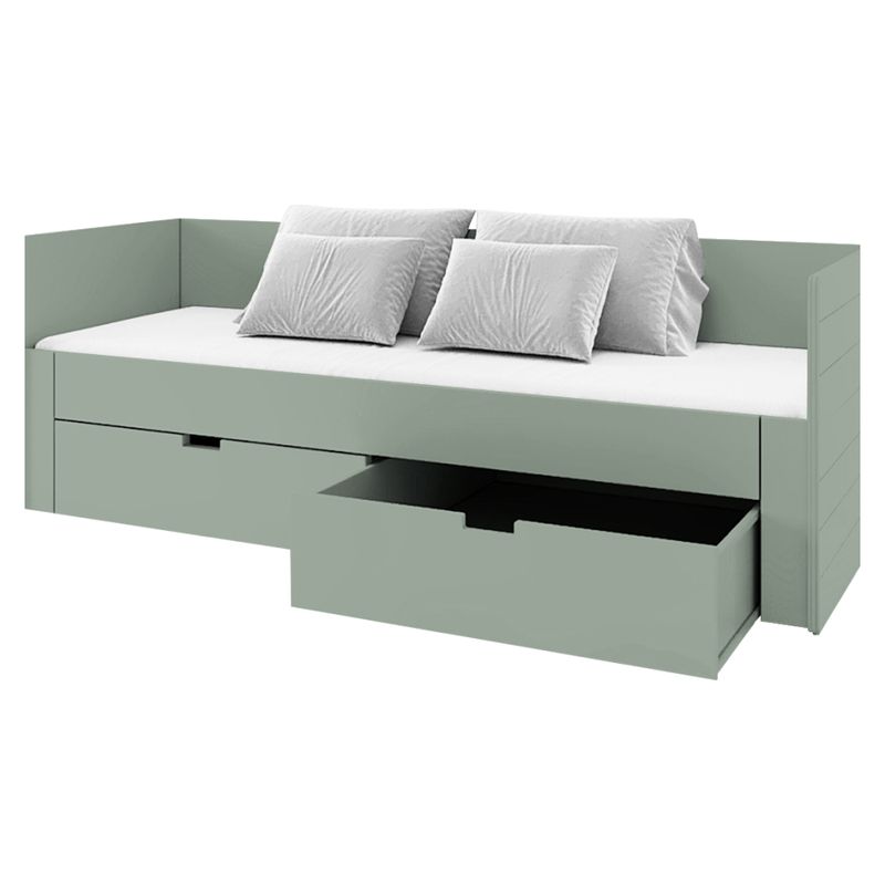 Rozkladacia posteľ 90-180x200 s roštom, sivozelená