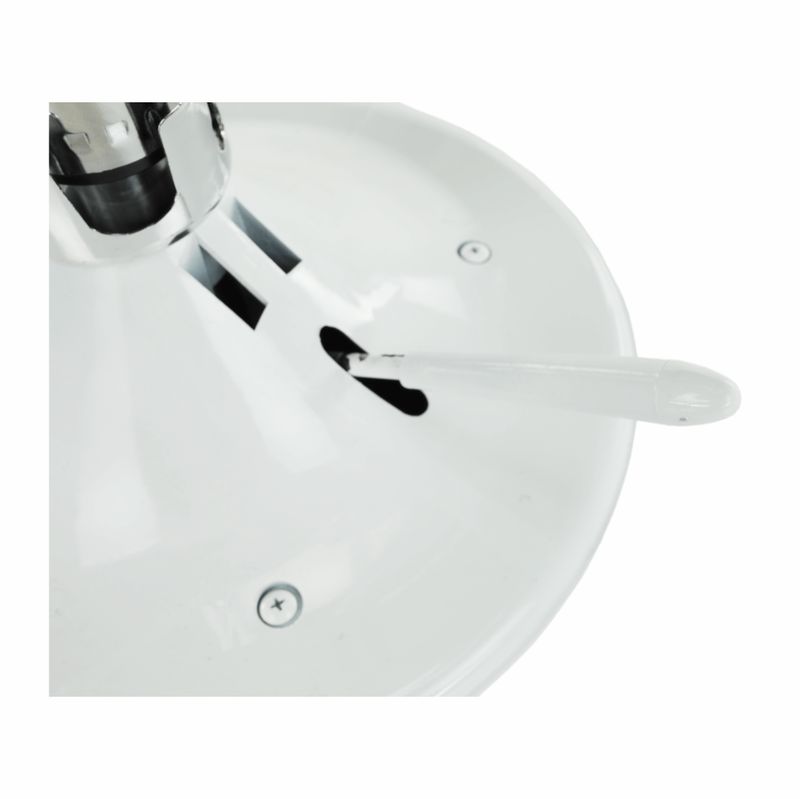 Stolička-taburet, biely plast, chróm