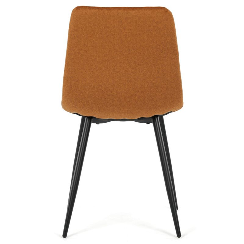 Čalúnená jedálenská stolička, žltá látka, čierny kov