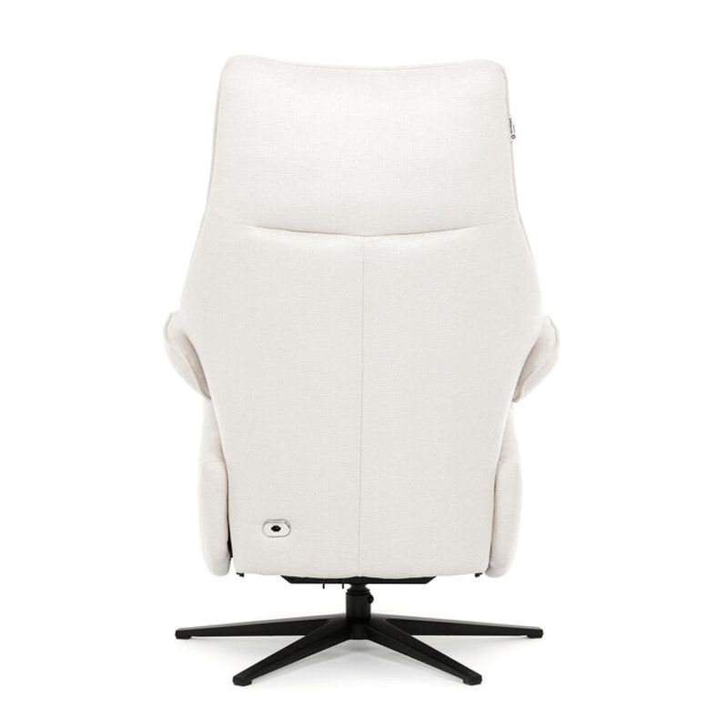 Luxusné elektrické relaxačné kreslo, krémová látka, s otočnou funkciou