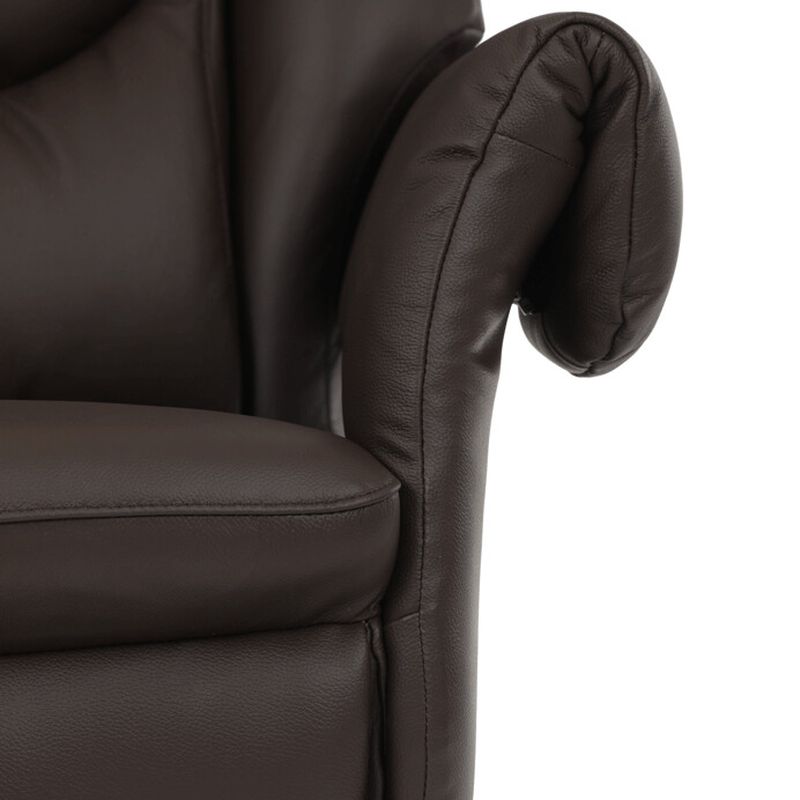 Luxusné hnedé kožené relaxačné kreslo s elektrickým polohovaním