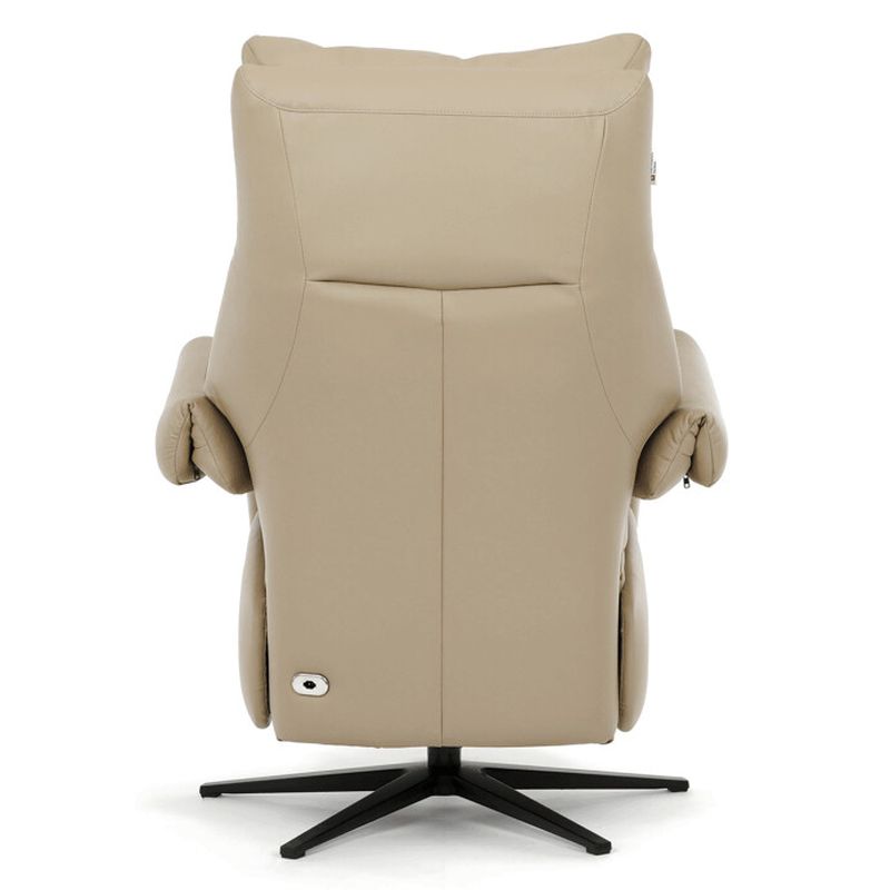 Luxusné krémové kožené relaxačné kreslo s elektrickým polohovaním