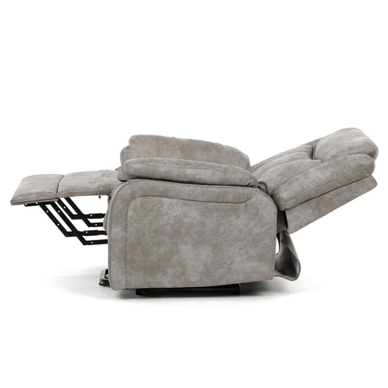 Elektrické polohovacie kreslo, výklopné, sivá vintage látka