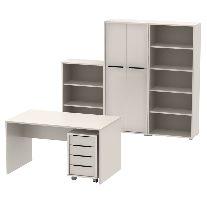 Moderný PC stôl z kvalitnej DTD, kašmír, 140cm