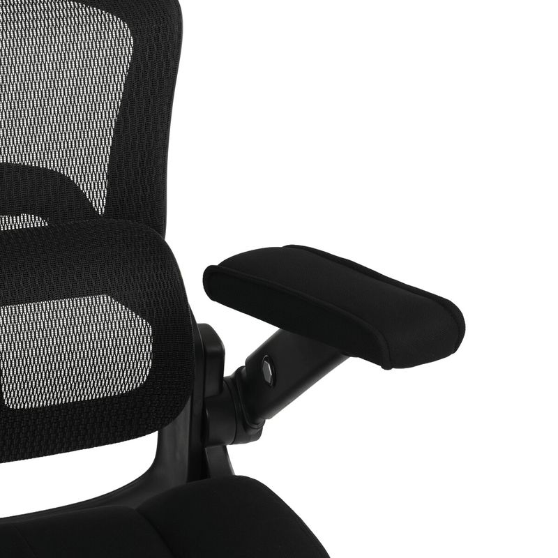Ergonomická kancelárska stolička, čierna látka, sieťovina, 180 kg