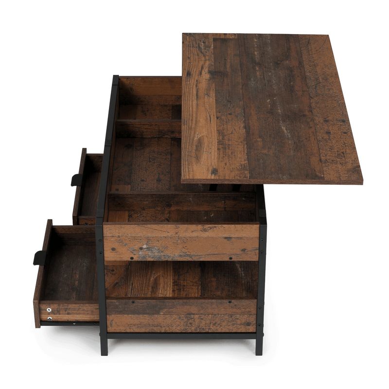 Konferenčný stolík, 100x50cm, MDF old wood, nohy čierny kov