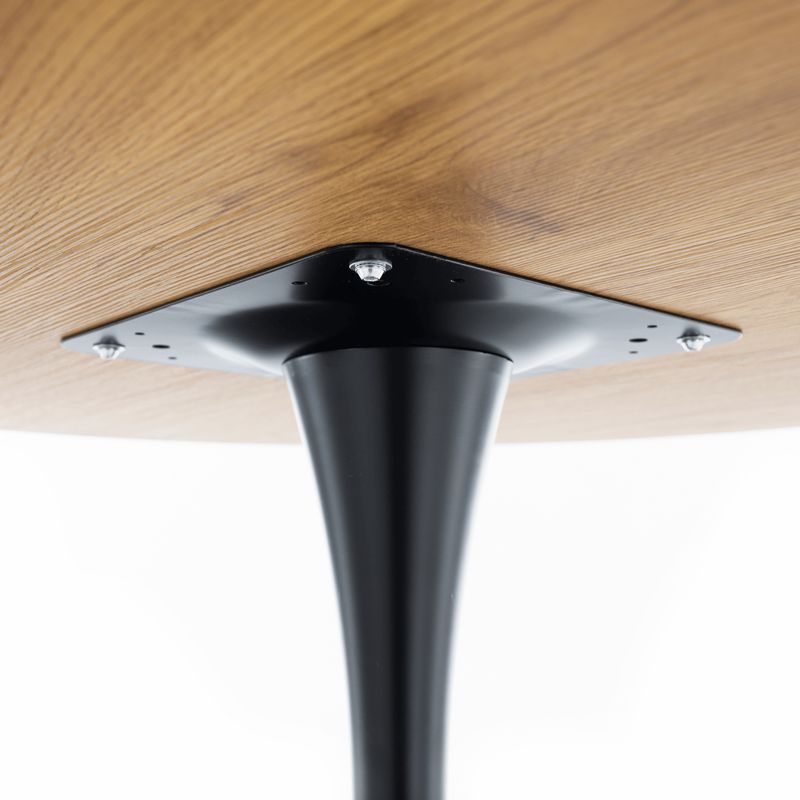 Jedálenský stôl s moderným dizajnom, dub-čierny, priemer 110 cm