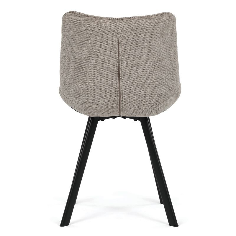 Jedálenská stolička béžová cappuccino s čiernymi kovovými nohami
