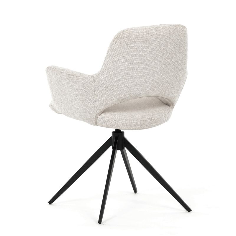 Jedálenský set so 4 stoličkami, 160x90cm, krémová látka, masív dub