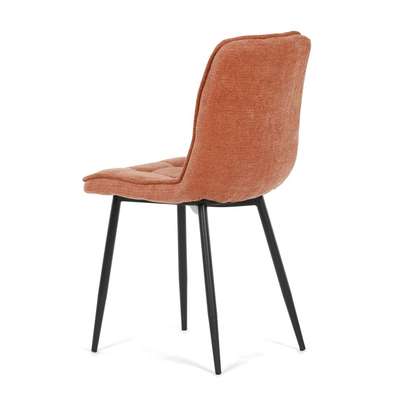 Jedálenský set so 4 stoličkami, 110x70cm, oranžová látka, MDF divoký dub