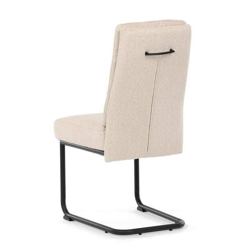 Jedálenský set so 4 stoličkami, 180x90cm, krémová látka, dýha orech