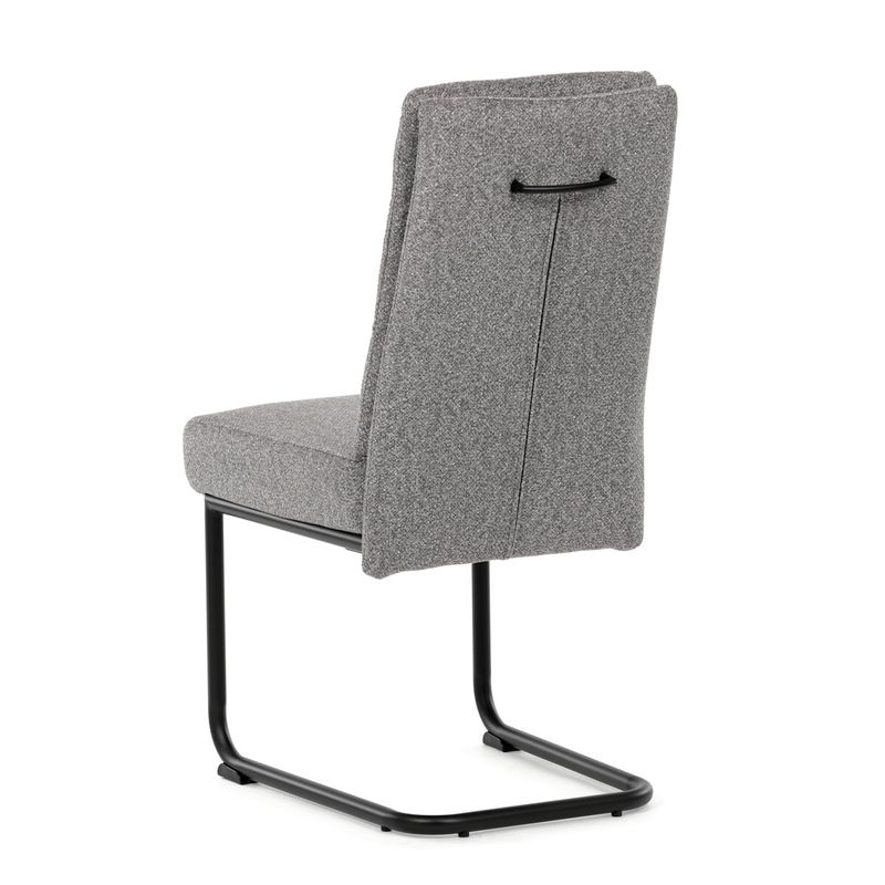 Jedálenský set so 4 stoličkami, 180x90cm, sivá látka, dýha orech