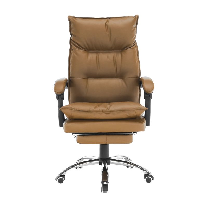 Kancelárske kreslo s podnožou v hnedom šate