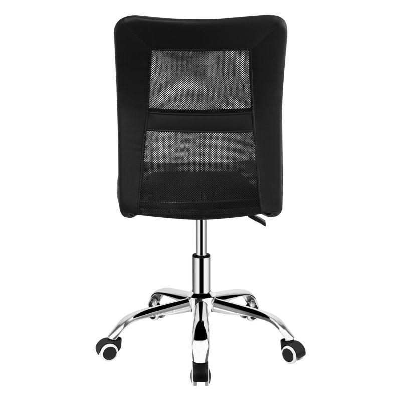 Jednoduché kancelárske kreslo v čiernom prevedení bez podrúčok - posledný kus