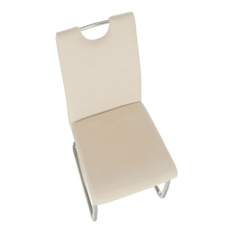 Moderná jedálenská stolička béžová so svetlým šitím