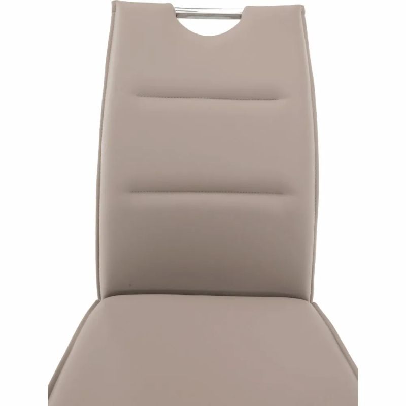 Štýlová jedálenská stolička v svetlohnedej ekokoži