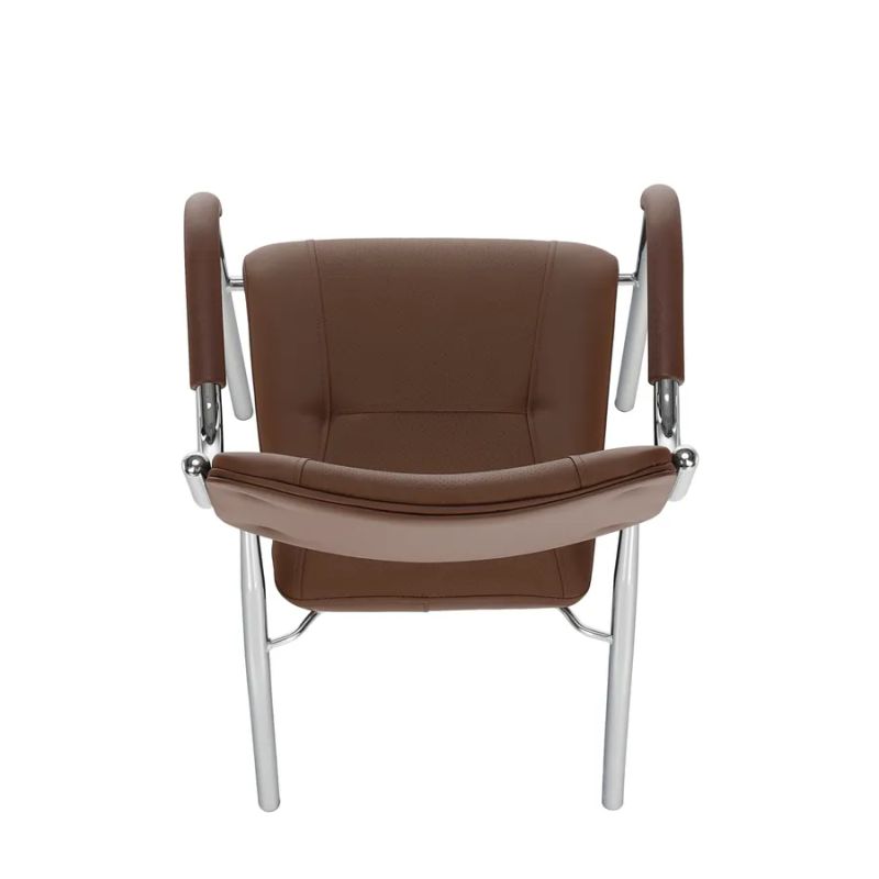 Stohovateľná stolička, hnedá ekokoža