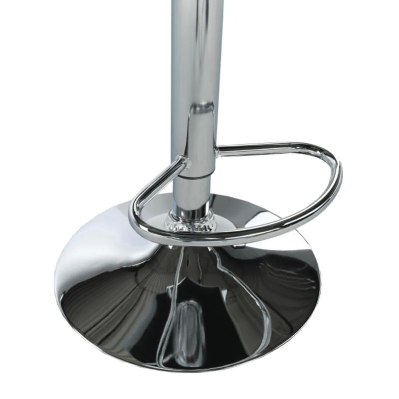 Barová stolička s opierkou sivá ekokoža/chróm