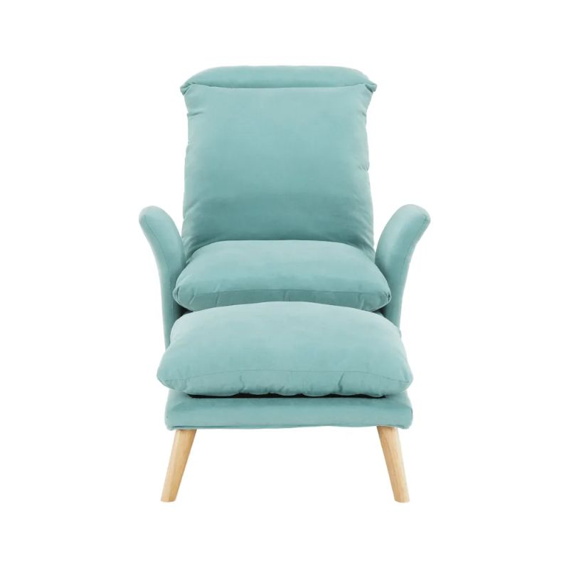 Kreslo s podnožou v mentolovej látke