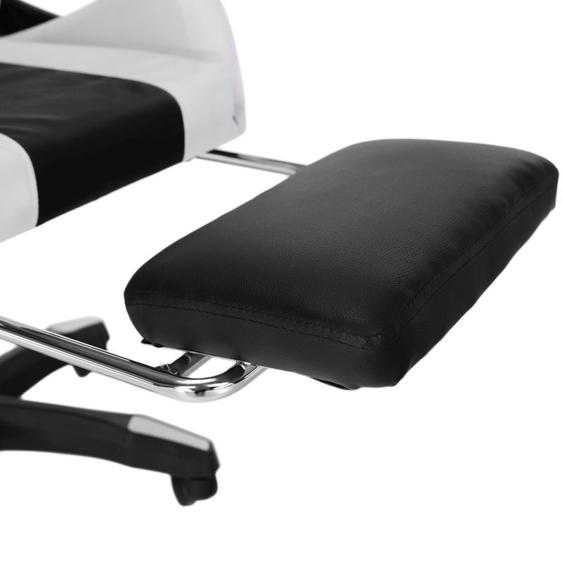 Kancelárske/herné kreslo s RGB LED podsvietením čierna/biela