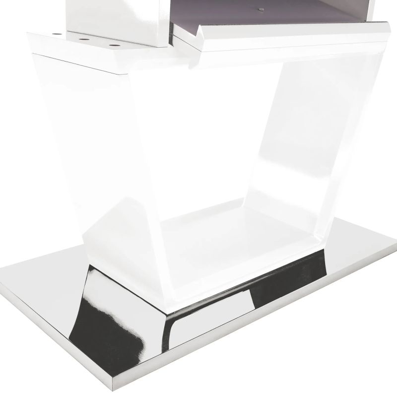 Jedálenský stôl, biela extra vysoký lesk, rozkladací