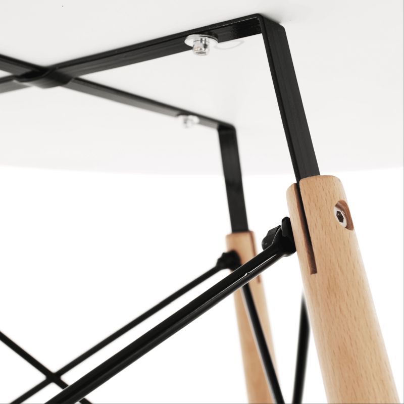 Jedálenský stôl, drevo buk + MDF, biela 90