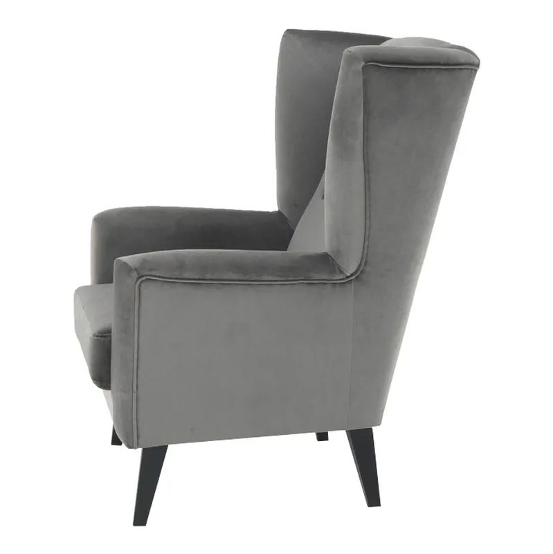 Kreslo-ušiak s vysokým operadlom, svetlosivé