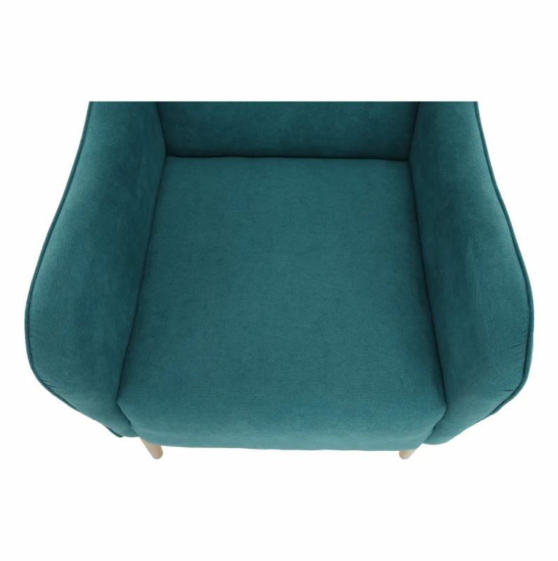 Pohodlné kreslo ušiak v tyrkysovej látke