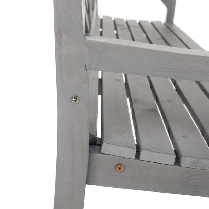 Drevená záhradná lavička v príjemnom sivom  prevedení